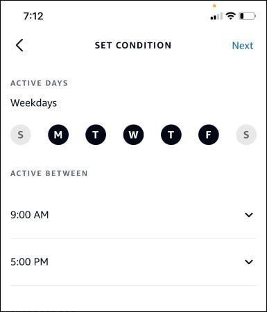 set conditions for your routine