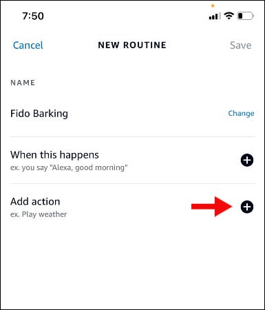 add action in new routine screen